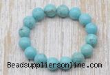 CGB5366 10mm, 12mm round blue howlite turquoise beads stretchy bracelets