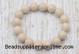 CGB5370 10mm, 12mm round white fossil jasper beads stretchy bracelets