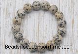 CGB5376 10mm, 12mm round dalmatian jasper beads stretchy bracelets