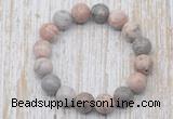 CGB5377 10mm, 12mm round pink zebra jasper beads stretchy bracelets