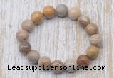 CGB5385 10mm, 12mm round fossil coral beads stretchy bracelets