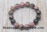 CGB5388 10mm, 12mm round rhodonite beads stretchy bracelets