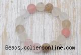 CGB5501 10mm, 12mm round matte volcano cherry quartz beads stretchy bracelets