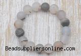 CGB5502 10mm, 12mm round matte montana agate beads stretchy bracelets