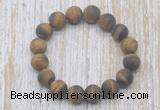 CGB5508 10mm, 12mm round matte yellow tiger eye beads stretchy bracelets