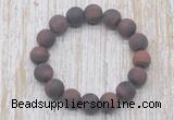 CGB5509 10mm, 12mm round matte red tiger eye beads stretchy bracelets