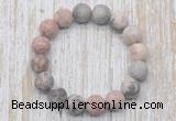 CGB5514 10mm, 12mm round matte pink zebra jasper beads stretchy bracelets