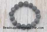 CGB5520 10mm, 12mm round matte black labradorite beads stretchy bracelets