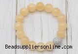 CGB5688 10mm, 12mm honey jade beads with zircon ball charm bracelets