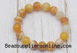 CGB5705 10mm, 12mm yellow banded agate beads with zircon ball charm bracelets