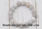 CGB5712 10mm, 12mm white crazy lace agate beads with zircon ball charm bracelets