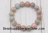 CGB5729 10mm, 12mm serpentine jasper beads with zircon ball charm bracelets