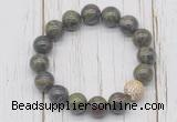 CGB5743 10mm, 12mm dragon blood jasper beads with zircon ball charm bracelets