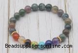 CGB6211 8mm Indian agate 7 chakra beaded mala stretchy bracelets