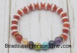 CGB6222 8mm Tibetan agate 7 chakra beaded mala stretchy bracelets