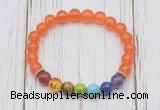 CGB6255 8mm candy jade 7 chakra beaded mala stretchy bracelets