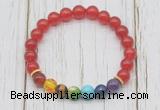 CGB6256 8mm candy jade 7 chakra beaded mala stretchy bracelets