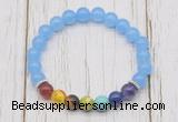 CGB6258 8mm candy jade 7 chakra beaded mala stretchy bracelets