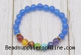 CGB6259 8mm candy jade 7 chakra beaded mala stretchy bracelets