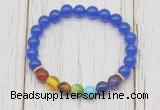 CGB6260 8mm candy jade 7 chakra beaded mala stretchy bracelets