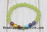 CGB6262 8mm candy jade 7 chakra beaded mala stretchy bracelets