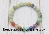 CGB6285 8mm Australia chrysoprase 7 chakra beaded mala stretchy bracelets