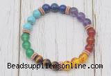 CGB6344 8mm 7 chakra gemstone beaded mala stretchy bracelets