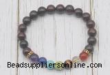 CGB6361 8mm brecciated jasper 7 chakra beaded mala stretchy bracelets