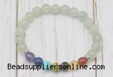 CGB6369 8mm New jade 7 chakra beaded mala stretchy bracelets