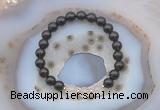 CGB6420 8mm round smoky quartz & rose quartz beaded bracelets