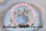 CGB6422 8mm round rose quartz & garnet beaded bracelets