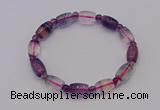 CGB660 7.5 inches 5mm round & 8*11mm drum fluorite bracelet