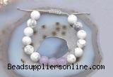 CGB6740 10mm round white howlite & lavender amethyst adjustable bracelets