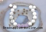 CGB6742 10mm round white howlite & lavender amethyst adjustable bracelets