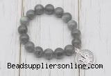 CGB6814 10mm, 12mm labradorite beaded bracelet with alloy pendant