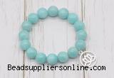 CGB6817 10mm, 12mm amazonite beaded bracelet with alloy pendant