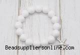 CGB6833 10mm, 12mm candy jade beaded bracelet with alloy pendant