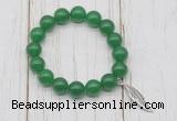 CGB6835 10mm, 12mm candy jade beaded bracelet with alloy pendant