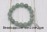 CGB6836 10mm, 12mm green aventurine beaded bracelet with alloy pendant