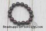 CGB6881 10mm, 12mm brecciated jasper beaded bracelet with alloy pendant