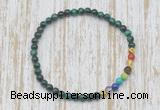 CGB7009 7 chakra 4mm green tiger eye beaded meditation yoga bracelets