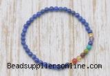 CGB7015 7 chakra 4mm lapis lazuli beaded meditation yoga bracelets