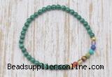 CGB7016 7 chakra 4mm malachite beaded meditation yoga bracelets