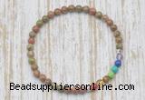 CGB7019 7 chakra 4mm unakite beaded meditation yoga bracelets