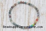 CGB7028 7 chakra 4mm Indian agate beaded meditation yoga bracelets