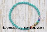 CGB7054 7 chakra 4mm turquoise beaded meditation yoga bracelets