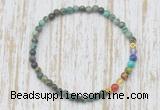 CGB7055 7 chakra 4mm African turquoise beaded meditation yoga bracelets