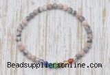 CGB7069 7 chakra 4mm pink zebra jasper beaded meditation yoga bracelets