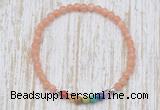 CGB7106 7 chakra 4mm sunstone beaded meditation yoga bracelets