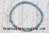 CGB7109 7 chakra 4mm apatite beaded meditation yoga bracelets